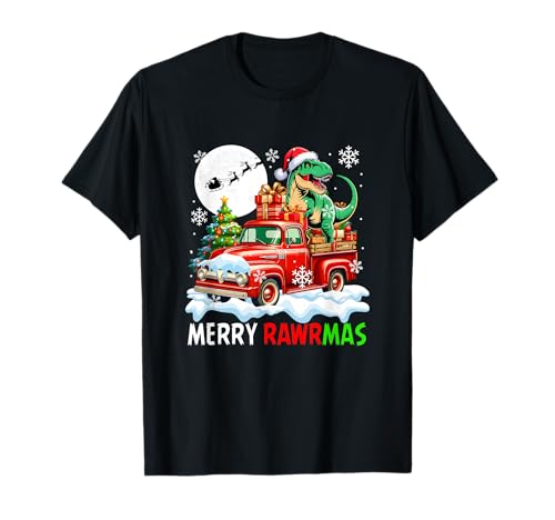Merry Christmas Santa T-Rex On Pickup Truck Owner Kids T-Shirt Merry Christmas Santa T-Rex On Pickup Truck Owner Kids T-Shirt von Dinosaur Christmas Costume