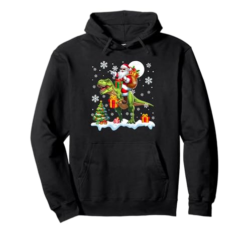 Weihnachtsmann reitet T-Rex Weihnachtsbaum Bunte Lichter Liebhaber Kinder Pullover Hoodie Weihnachtsmann reitet T-Rex Weihnachtsbaum Bunte Lichter Liebhaber Kinder Pullover Hoodie von Dinosaur Christmas Costume