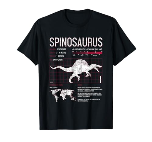 : Spinosaurus Dinosaurier Fakten T Shirt Herren Damen Kinder Wissenschaft T-Shirt von Dinosaur Fact T Shirts