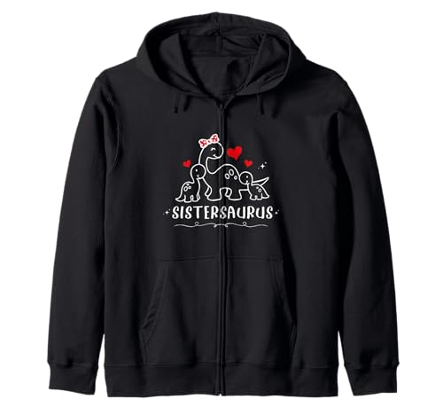 Sistersaurus Mädchen Geburtstag Dinosaurier 2 Geschwister Kinder Dino Kapuzenjacke Sistersaurus Mädchen Geburtstag Dinosaurier 2 Geschwister Kinder Dino Kapuzenjacke von Dinosaur Family Matching