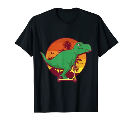 T-Rex Funny Dino On Scooter für Jungen und Mädchen T-Shirt von Dinosaur Funny Trex Dino and E-Scooter Fan Art