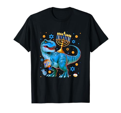 Menorah On T-Rex Holding Dreidel Hanukkah Jewish Family Kids T-Shirt Menorah On T-Rex Holding Dreidel Hanukkah Jewish Family Kids T-Shirt von Dinosaur Hanukkah Costume