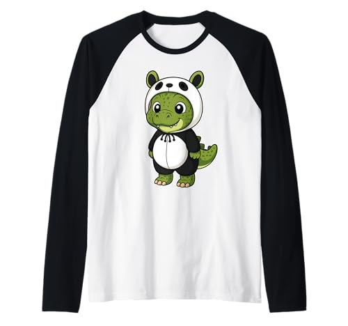 Kawaii Dinosaurier im Panda Kostüm für Mädchen Kinder Dinosaurier Raglan Kawaii Dinosaurier im Panda Kostüm für Mädchen Kinder Dinosaurier Raglan von Dinosaur In Panda Costume Kawaii Design