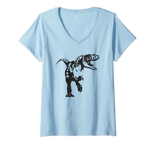 Damen T-Rex Dinosaurier T-Shirt mit V-Ausschnitt von Dinosaur Lover Apparel Outfits