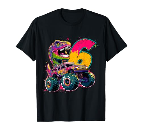 Crushing 6 Like a T-Rex - Monster Truck Geburtstag für Jungen T-Shirt Crushing 6 Like a T-Rex - Monster Truck Geburtstag für Jungen T-Shirt von Dinosaur Monster Truck Bday Apparel