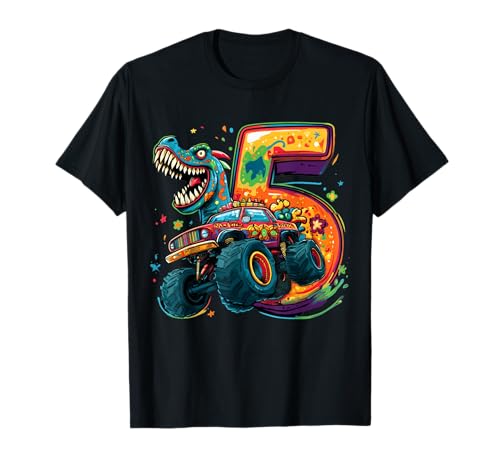 I'm 5, Hear Me Roar! Dino Truck Geburtstag für Jungen T-Shirt I'm 5, Hear Me Roar! Dino Truck Geburtstag für Jungen T-Shirt von Dinosaur Monster Truck Bday Apparel