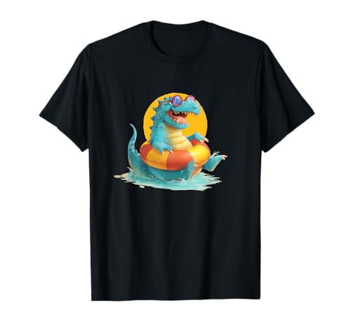 Erstaunlicher Dinosaurier-Wasserspaß mit Poolring für Jungen und Mädchen T-Shirt Erstaunlicher Dinosaurier-Wasserspaß mit Poolring für Jungen und Mädchen T-Shirt von Dinosaur Pool Outfit