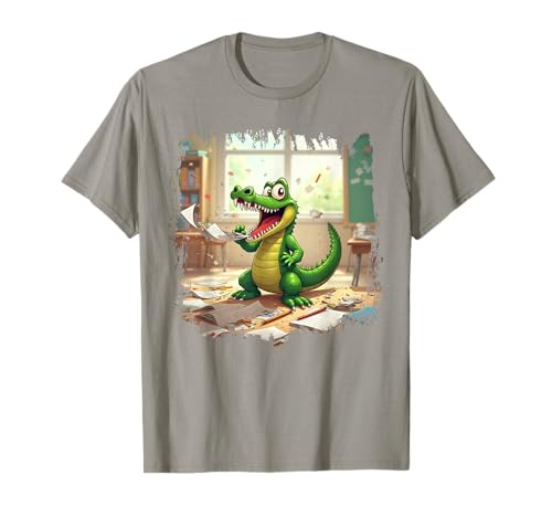 Krokodil Essen Hausaufgaben Lustige Schule Reptil Kinder Grafik T-Shirt Krokodil Essen Hausaufgaben Lustige Schule Reptil Kinder Grafik T-Shirt von Dinosaur School Teacher Humor – I Eat Homework