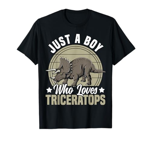 Just A Boy Who Loves Triceratops Dinosaur Lover Boys Dino T-Shirt von Dinosaur Shirts and Dinosaur Gifts for Dino Lovers