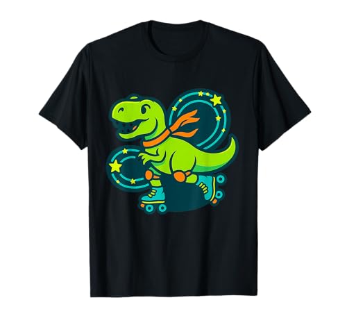 Lime Trail Roller Dinosaurier Stern Loop für Kinder Tweens T-Shirt von Dinosaur Stars for Kids Youth Junior Tweens