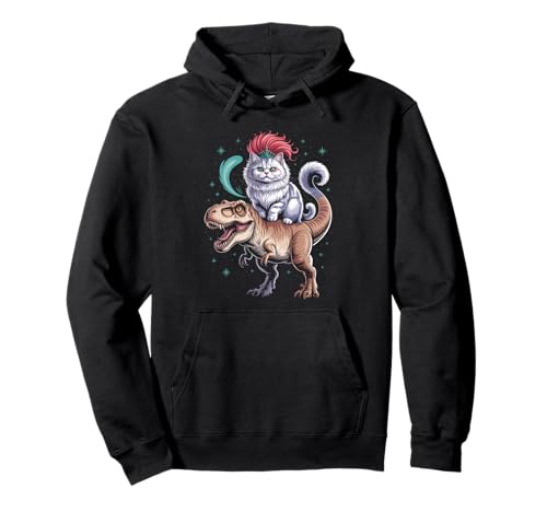 Lustiger Spruch Glam Katze Reiten T Rex Sparkle Chaos Damen Herren Pullover Hoodie Lustiger Spruch Glam Katze Reiten T Rex Sparkle Chaos Damen Herren Pullover Hoodie von Dinosaur Tiara Humor Mohawk Fantasy Whimsical Pet