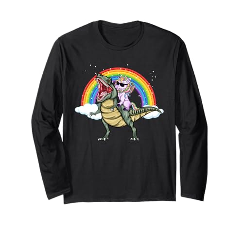 Einhorn Dinosaurier T-Rex Regenbogen Galaxie Jungen Mädchen Langarmshirt Einhorn Dinosaurier T-Rex Regenbogen Galaxie Jungen Mädchen Langarmshirt von Dinosaur Unicorn Shirts Gifts