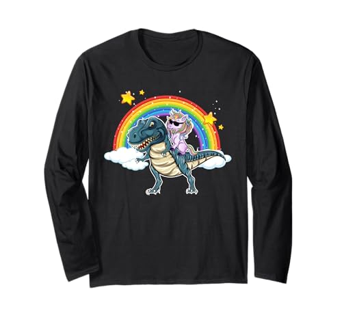 Einhorn Dinosaurier T-Rex Regenbogen Galaxie Jungen Mädchen Langarmshirt Einhorn Dinosaurier T-Rex Regenbogen Galaxie Jungen Mädchen Langarmshirt von Dinosaur Unicorn Shirts Gifts