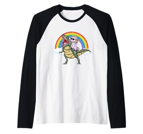 Einhorn Dinosaurier T-Rex Regenbogen Galaxie Jungen Mädchen Raglan Einhorn Dinosaurier T-Rex Regenbogen Galaxie Jungen Mädchen Raglan von Dinosaur Unicorn Shirts Gifts