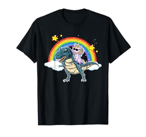 Einhorn Dinosaurier T-Rex Regenbogen Galaxie Jungen Mädchen T-Shirt Einhorn Dinosaurier T-Rex Regenbogen Galaxie Jungen Mädchen T-Shirt von Dinosaur Unicorn Shirts Gifts