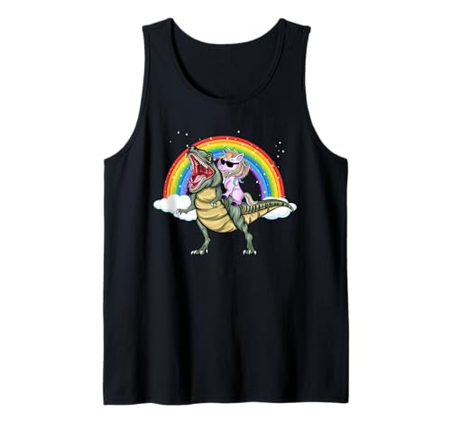 Einhorn Dinosaurier T-Rex Regenbogen Galaxie Jungen Mädchen Tank Top Einhorn Dinosaurier T-Rex Regenbogen Galaxie Jungen Mädchen Tank Top von Dinosaur Unicorn Shirts Gifts