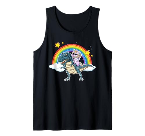 Einhorn Dinosaurier T-Rex Regenbogen Galaxie Jungen Mädchen Tank Top Einhorn Dinosaurier T-Rex Regenbogen Galaxie Jungen Mädchen Tank Top von Dinosaur Unicorn Shirts Gifts