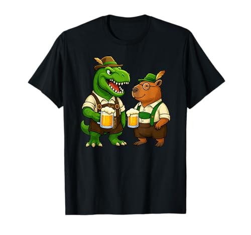 Dinosaurier Capybara Trex Bayerisch Deutsch Kostüm Bier Jungen Herren T-Shirt Dinosaurier Capybara Trex Bayerisch Deutsch Kostüm Bier Jungen Herren T-Shirt von DinosaurAxis1