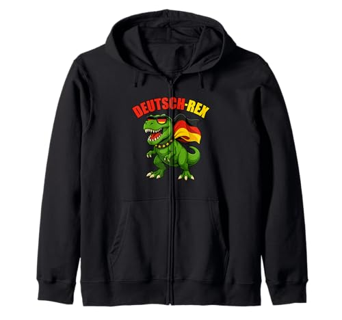 Dinosaurier Deutsch Rex Trex Deutschland Flagge Jungen Mädchen Kinder Kapuzenjacke von DinosaurAxis1
