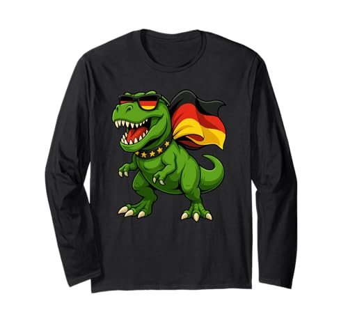Dinosaurier Deutschland Flagge Trex Jungen Mädchen Kinder Langarmshirt Dinosaurier Deutschland Flagge Trex Jungen Mädchen Kinder Langarmshirt von DinosaurAxis1