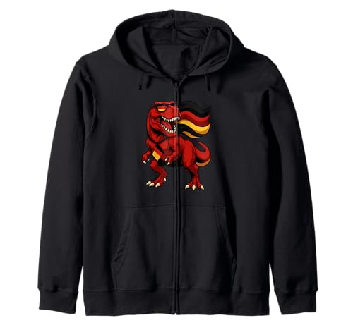 Dinosaurier Red Trex Deutschland Flagge Jungen Mädchen Kinder Kapuzenjacke von DinosaurAxis1