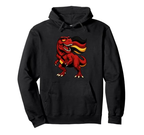 Dinosaurier Red Trex Deutschland Flagge Jungen Mädchen Kinder Pullover Hoodie von DinosaurAxis1