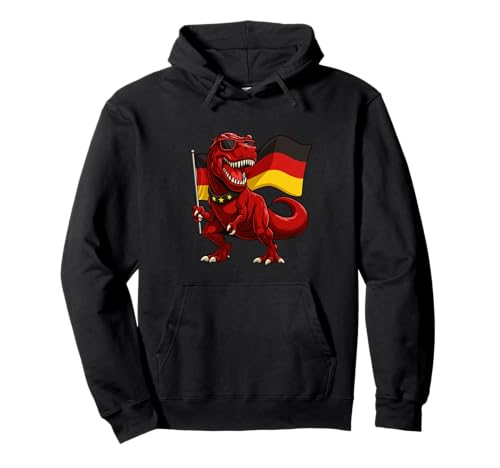 Dinosaurier Red Trex Deutschland Flagge Jungen Mädchen Kinder Pullover Hoodie von DinosaurAxis1
