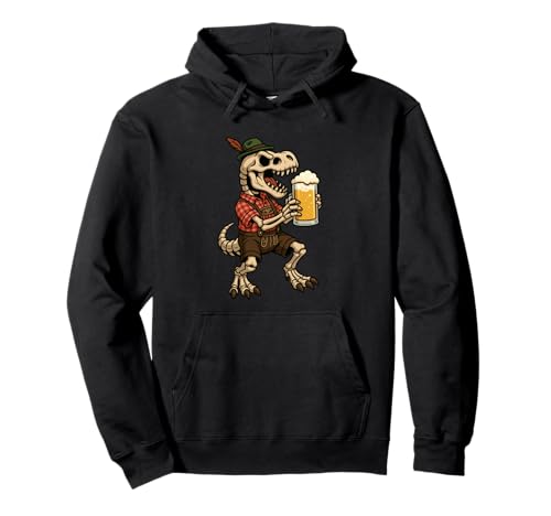 Dinosaurier Skelett Trex Bier Bayerisch Deutsch Kostüm Jungen Herren Pullover Hoodie von DinosaurAxis1