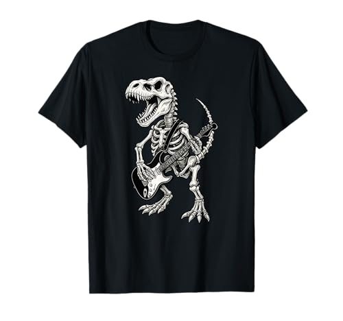 Dinosaurier Skelett Trex E-Gitarre Halloween Jungen Mädchen T-Shirt Dinosaurier Skelett Trex E-Gitarre Halloween Jungen Mädchen T-Shirt von DinosaurAxis1
