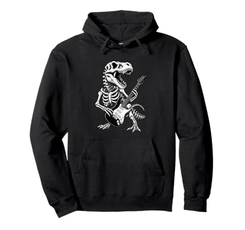 Dinosaurier Skelett Trex Halloween E-Gitarre Jungen Mädchen Pullover Hoodie Dinosaurier Skelett Trex Halloween E-Gitarre Jungen Mädchen Pullover Hoodie von DinosaurAxis1
