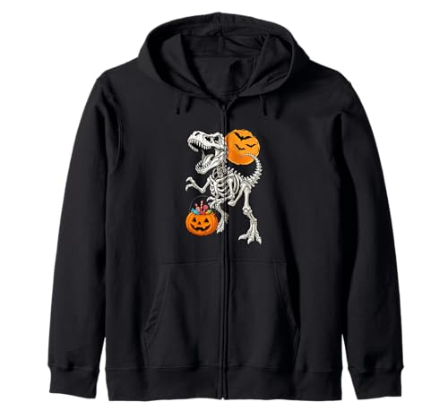 Dinosaurier Skelett Trex Kürbis Halloween Jungen Mädchen Kinder Kapuzenjacke Dinosaurier Skelett Trex Kürbis Halloween Jungen Mädchen Kinder Kapuzenjacke von DinosaurAxis1
