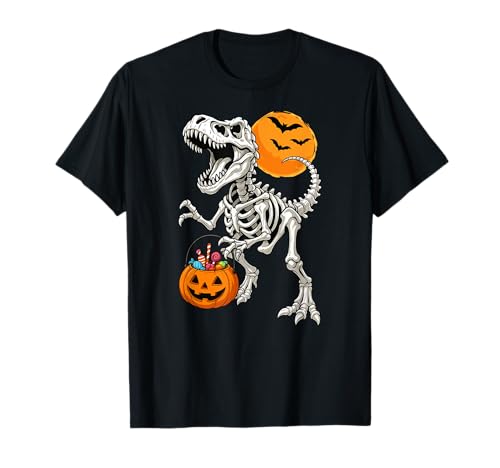 Dinosaurier Skelett Trex Kürbis Halloween Jungen Mädchen Kinder T-Shirt Dinosaurier Skelett Trex Kürbis Halloween Jungen Mädchen Kinder T-Shirt von DinosaurAxis1
