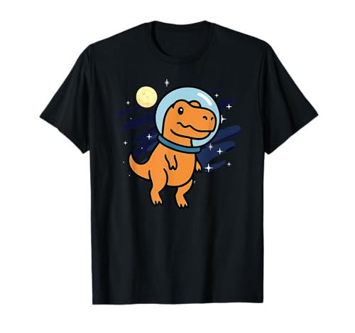 Dinosaurier Trex Astronaut Space Mond Jungen Mädchen Kinder T-Shirt von DinosaurAxis1