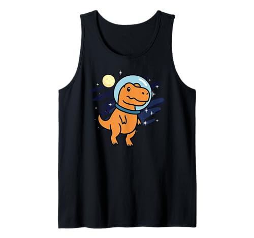 Dinosaurier Trex Astronaut Space Mond Jungen Mädchen Kinder Tank Top von DinosaurAxis1