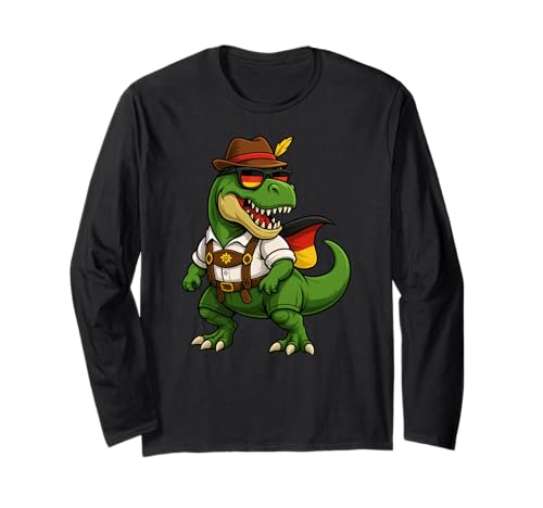 Dinosaurier Trex Bayerisch Deutsch Kostüm Deutschland Flagge Jungen Herren Langarmshirt Dinosaurier Trex Bayerisch Deutsch Kostüm Deutschland Flagge Jungen Herren Langarmshirt von DinosaurAxis1