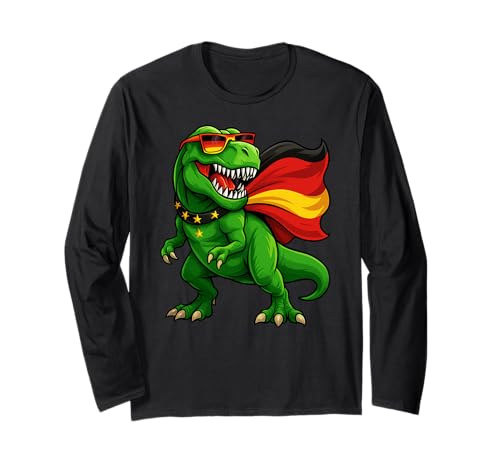 Dinosaurier Trex Deutschland Flagge Jungen Mädchen Kinder Langarmshirt Dinosaurier Trex Deutschland Flagge Jungen Mädchen Kinder Langarmshirt von DinosaurAxis1