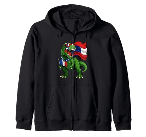 Dinosaurier Trex Frankreich Flagge Jungen Mädchen Kinder Kapuzenjacke Dinosaurier Trex Frankreich Flagge Jungen Mädchen Kinder Kapuzenjacke von DinosaurAxis1