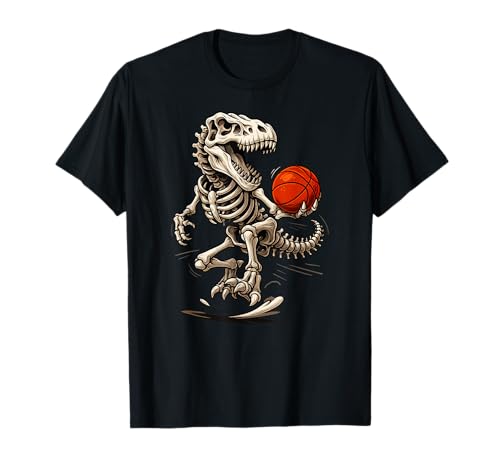 Dinosaurier Trex Skelett Basketball Halloween Jungen Mädchen Kinder T-Shirt Dinosaurier Trex Skelett Basketball Halloween Jungen Mädchen Kinder T-Shirt von DinosaurAxis1