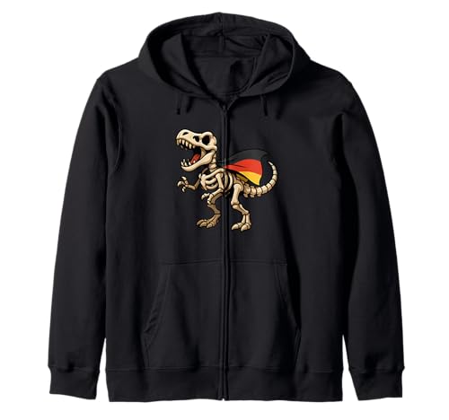 Dinosaurier Trex Skelett Deutschland Flagge Halloween Jungen Mädchen Kind Kapuzenjacke von DinosaurAxis1