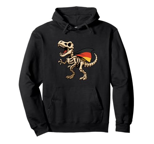 Dinosaurier Trex Skelett Deutschland Flagge Halloween Jungen Mädchen Kind Pullover Hoodie von DinosaurAxis1
