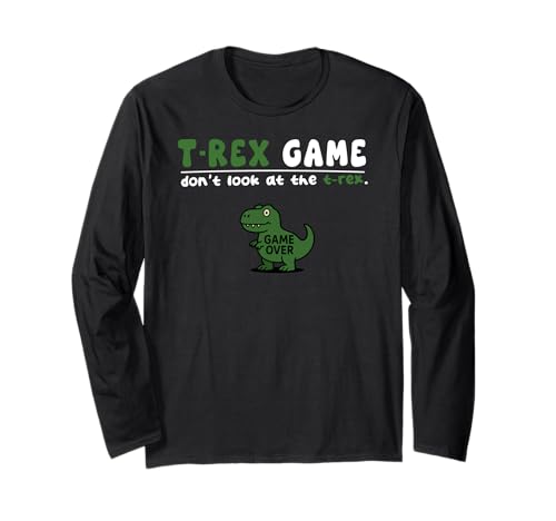 Lustiger Dinosaurier Dont Look Game Over Trex Spiel Jungen Mädchen Kinder Langarmshirt von DinosaurAxis1