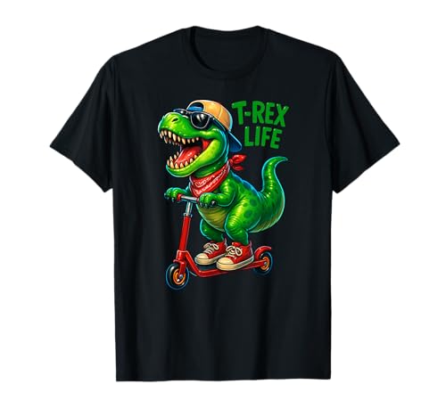 Lustiger Dinosaurier Trex Life Reitscooter Jungen Mädchen Kinder T-Shirt von DinosaurAxis1