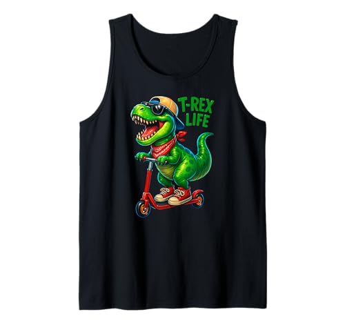 Lustiger Dinosaurier Trex Life Reitscooter Jungen Mädchen Kinder Tank Top von DinosaurAxis1