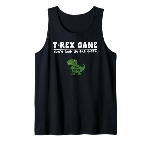 Lustiges Dinosaurier-Trex-Spiel Don't Look Game Over für Jungen Mädchen Kinder Tank Top von DinosaurAxis1