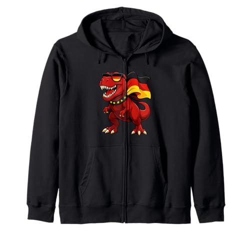Red Trex Dinosaurier Deutschland Flagge Jungen Mädchen Kinder Kapuzenjacke von DinosaurAxis1