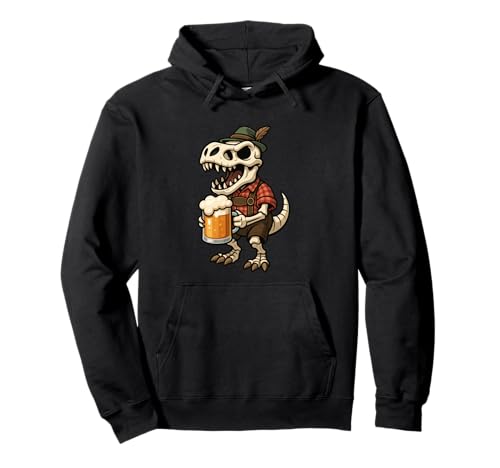 Skelett Dinosaurier Trex Bier Bayerisch Deutsch Kostüm Jungen Herren Pullover Hoodie von DinosaurAxis1