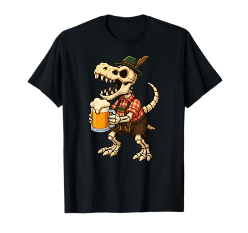 Skelett Dinosaurier Trex Bier Bayerisch Deutsch Kostüm Jungen Herren T-Shirt Skelett Dinosaurier Trex Bier Bayerisch Deutsch Kostüm Jungen Herren T-Shirt von DinosaurAxis1