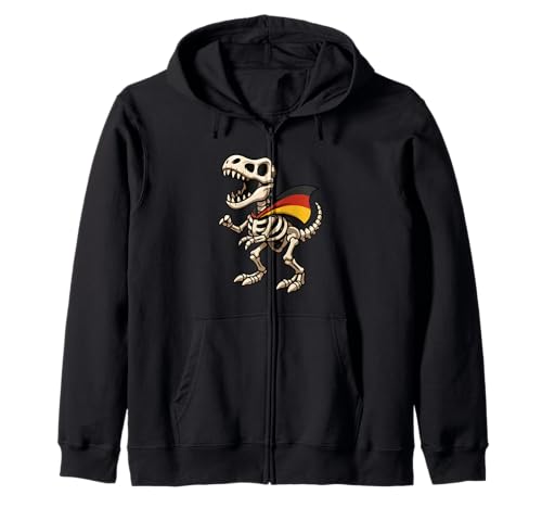 Skelett Trex Dinosaurier Deutschland Flagge Halloween Jungen Mädchen Kind Kapuzenjacke von DinosaurAxis1