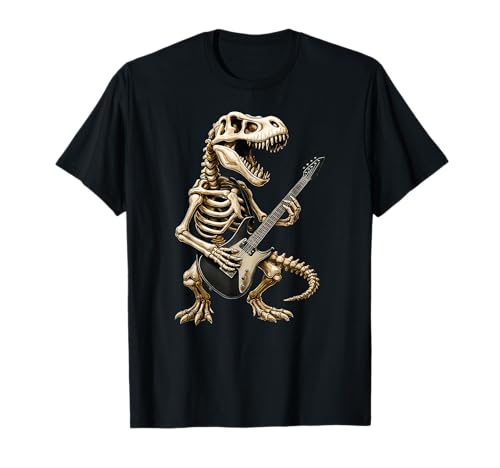 Skelett Trex Dinosaurier E-Gitarre Halloween Jungen Mädchen T-Shirt Skelett Trex Dinosaurier E-Gitarre Halloween Jungen Mädchen T-Shirt von DinosaurAxis1