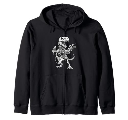 Skelett Trex Halloween Dinosaurier E-Gitarre Jungen Mädchen Kapuzenjacke Skelett Trex Halloween Dinosaurier E-Gitarre Jungen Mädchen Kapuzenjacke von DinosaurAxis1